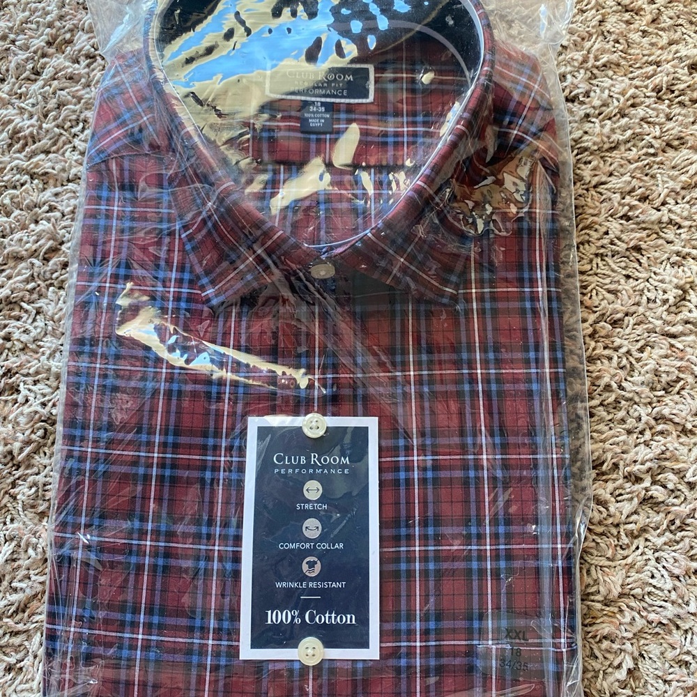 NWT Club Room long sleeve shirt 18/34-35